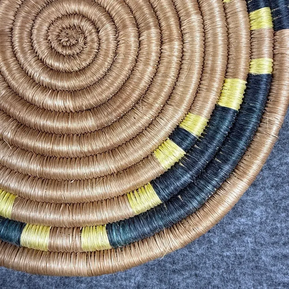 African Agaseke Wall Basket Traditional Artisan Handwoven Sisal Hanging Plate